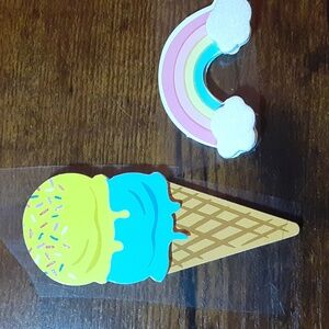 Ice Cream and Rainbow 3-D Stickers